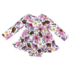 🆕 Posh Peanut Bamboo Floral Butterfly Onesie Dress